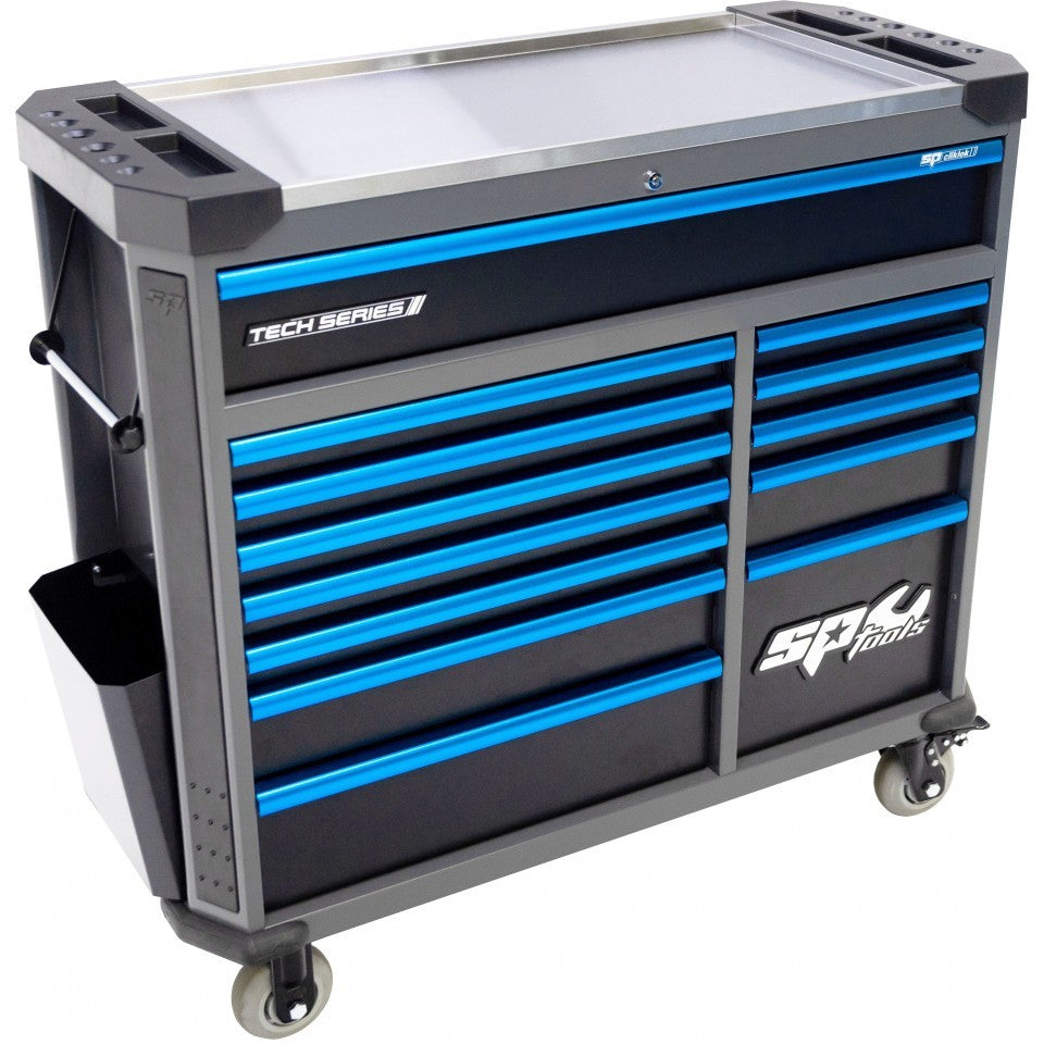 SP Tools Tech Series XL 388-delige gevulde gereedschapswagen – Blauw