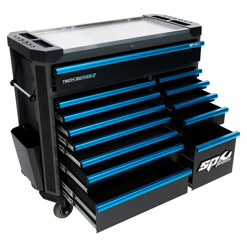 SP Tools Tech Series XL 388-delige gevulde gereedschapswagen – Blauw, foto 2