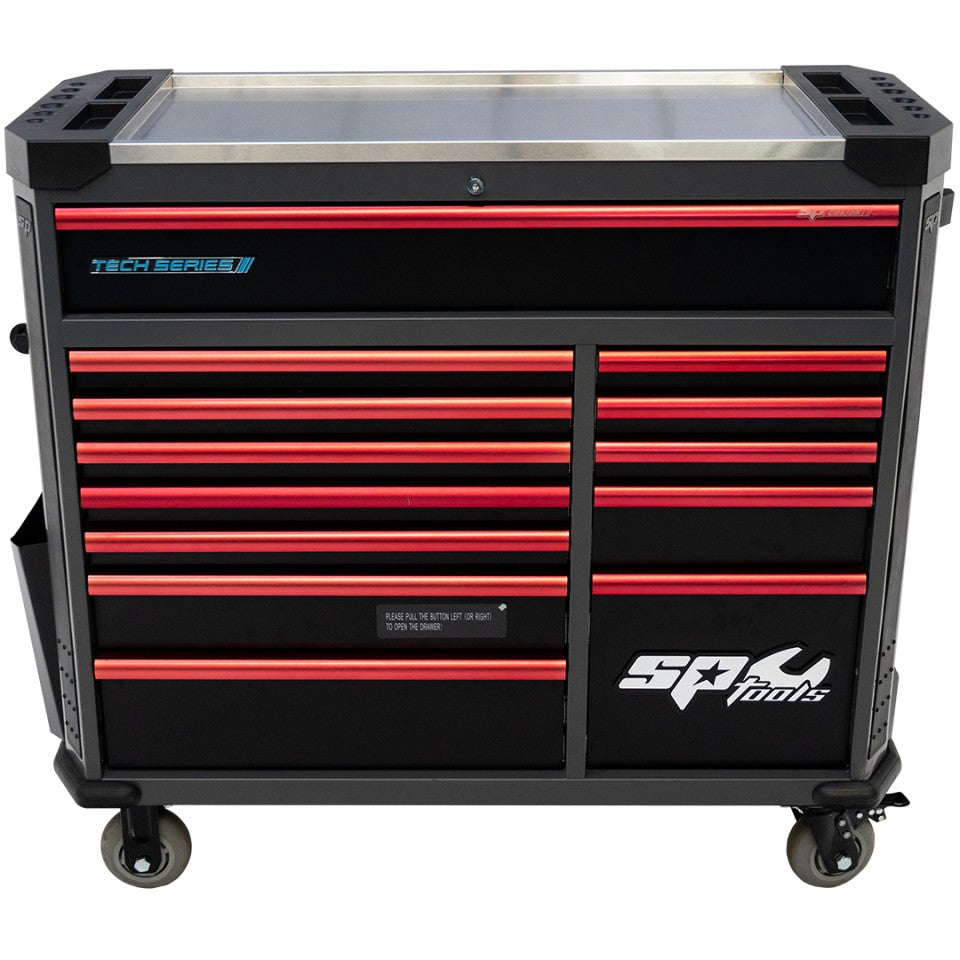 SP Tools Tech Series XL 388-delige gevulde gereedschapswagen – Rood, foto 3