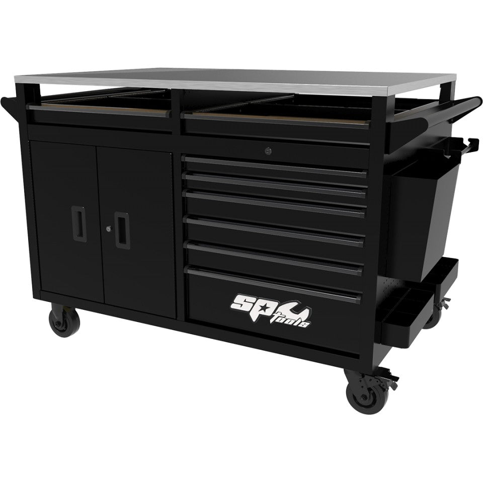 SP Tools USA Sumo Series The Big Sumo 544-delige gevulde werkbankwagen – RVS-werkblad