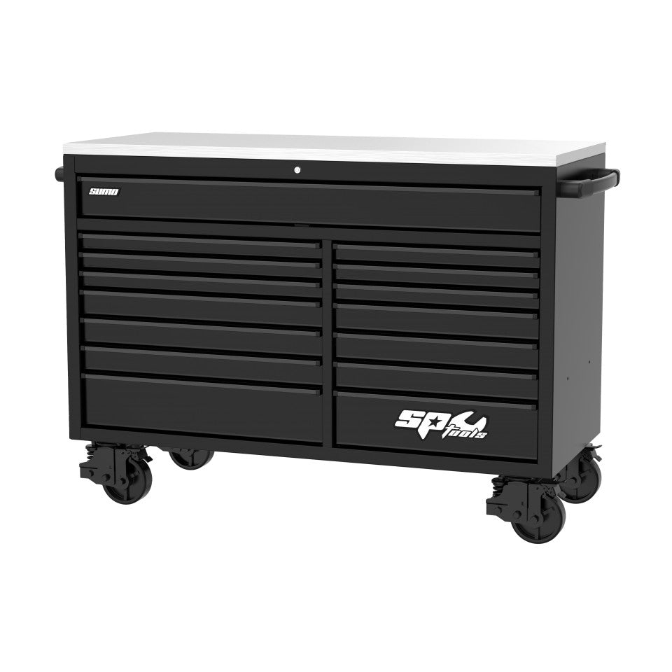 SP Tools USA Sumo Series 501-delige gevulde gereedschapswagen – Zwart