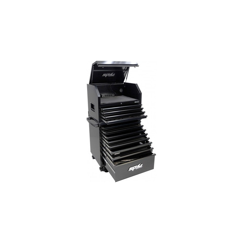 SP Tools USA Sumo Series 640-delige gevulde gereedschapswagen met topkist – Zwart, foto 2
