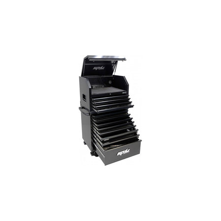 SP Tools USA Sumo Series 640-delige gevulde gereedschapswagen met topkist – Zwart, foto 2