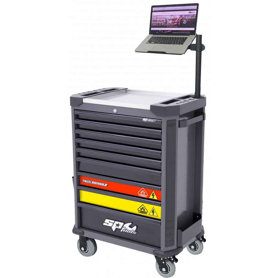 SP Tools Tech Series VDE 199-delige gevulde gereedschapswagen – Zwart